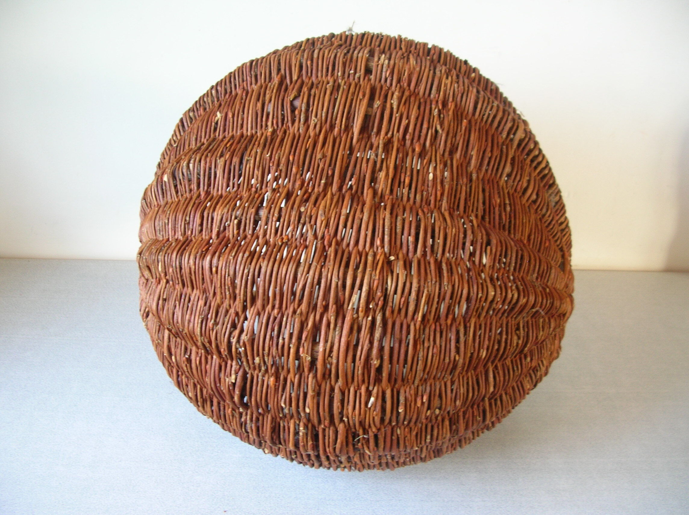 Old basket in wicker and wood Normandy deco kitchen farm normande 38 cm