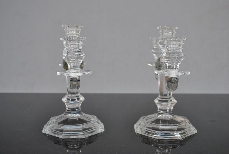 Pair of candlesticks model Regency Crystal Baccarat 1930