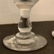 7 antique blown foot glasses