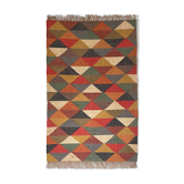 Tapis Kilim en jute-laine faits à la main, 90x150Cm