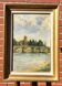 Vintage River Landscape Oil on Canvas Painting, Signed
