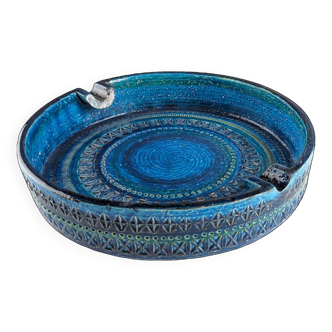 Giant blue ceramic ashtray by Aldo Londi for Bitossi