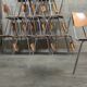 Lot de 22 chaises d'école tchèque " Kovonax" chrome et bois 1950