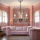 Venetian Pink opalescent Murano Glass Chandelier 1960’s