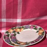 Old plates with fruit decoration
