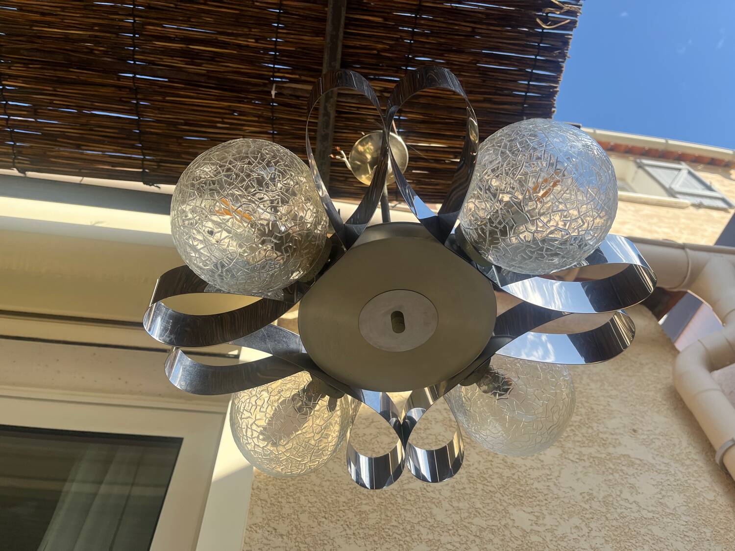 Chrome chandelier Space age 70s