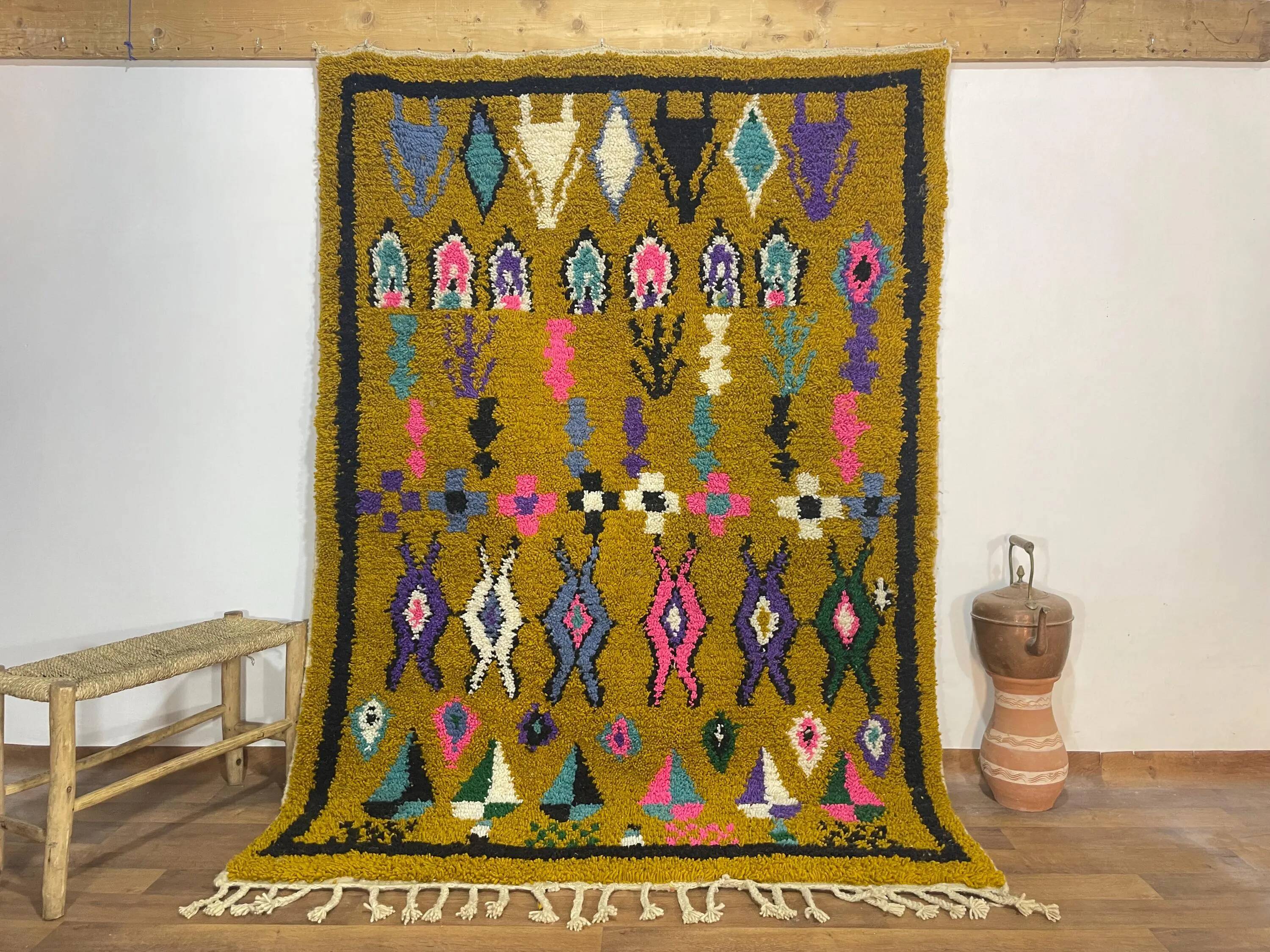 Moroccan rug in natural wool 3x2 m