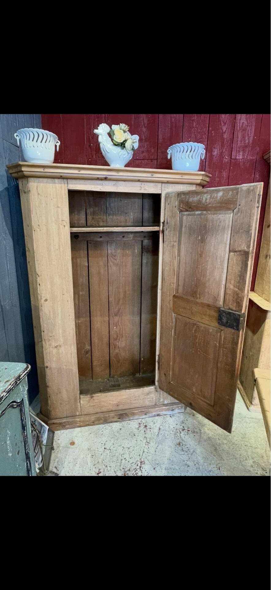 Pine wardrobe from the 19th century.