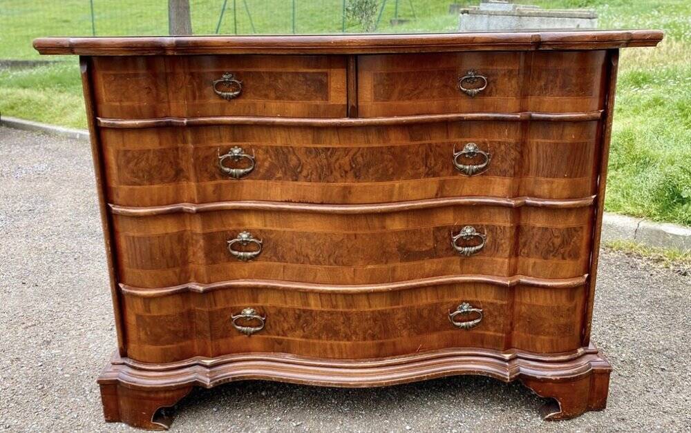 Commode à 4 tiroirs en noyer, Allemagne, années 1970