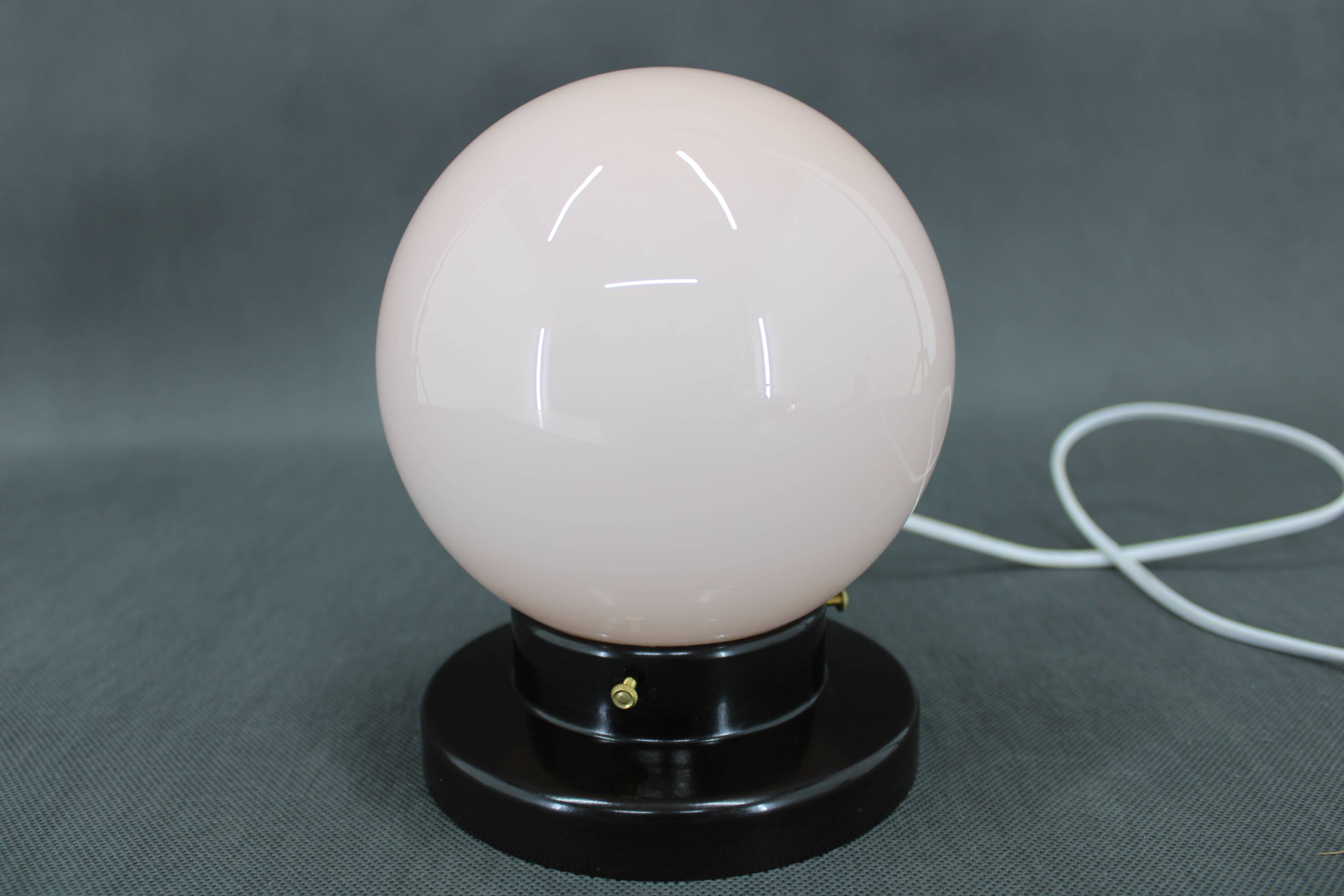 1950s Czechoslovakia recessed Bakelite glass lamp