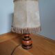 Turned wood lamp