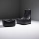 Stunning lounge chair The Rock in black leather by Gerard Van Den Berg - Montis