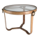 Table basse en laiton et cuir surpiqué