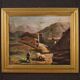 Bucolic landscape painting signed 50's