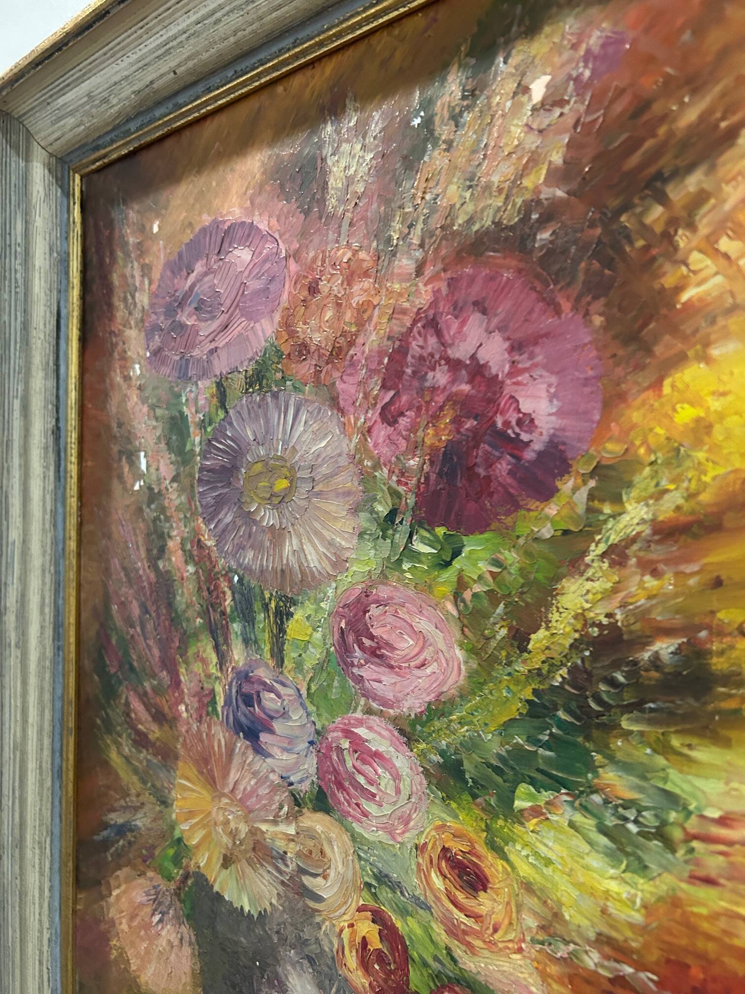 " Bouquet "oil on canvas from the 1950s