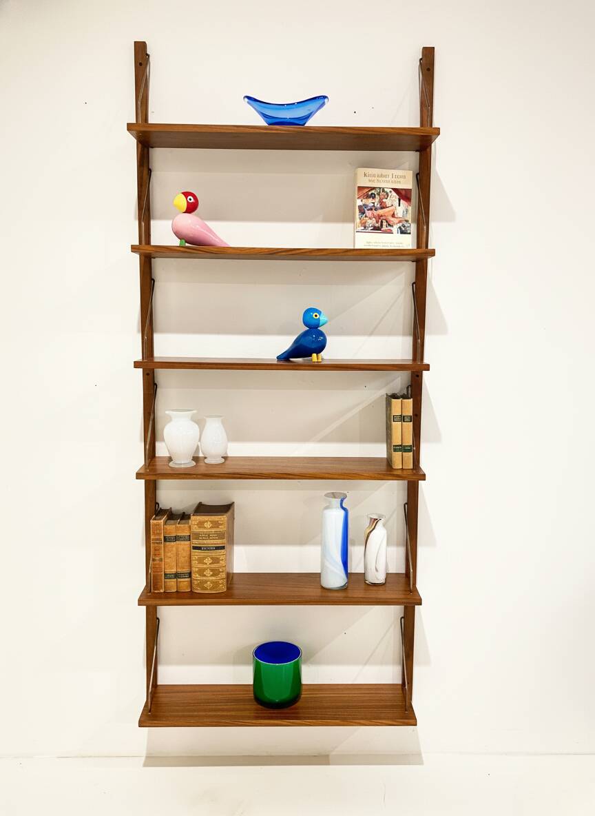 Mid-century shelving unit – set of 6 teak shelves, Beatrice V