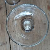 5 coupes anciennes en verre transparent