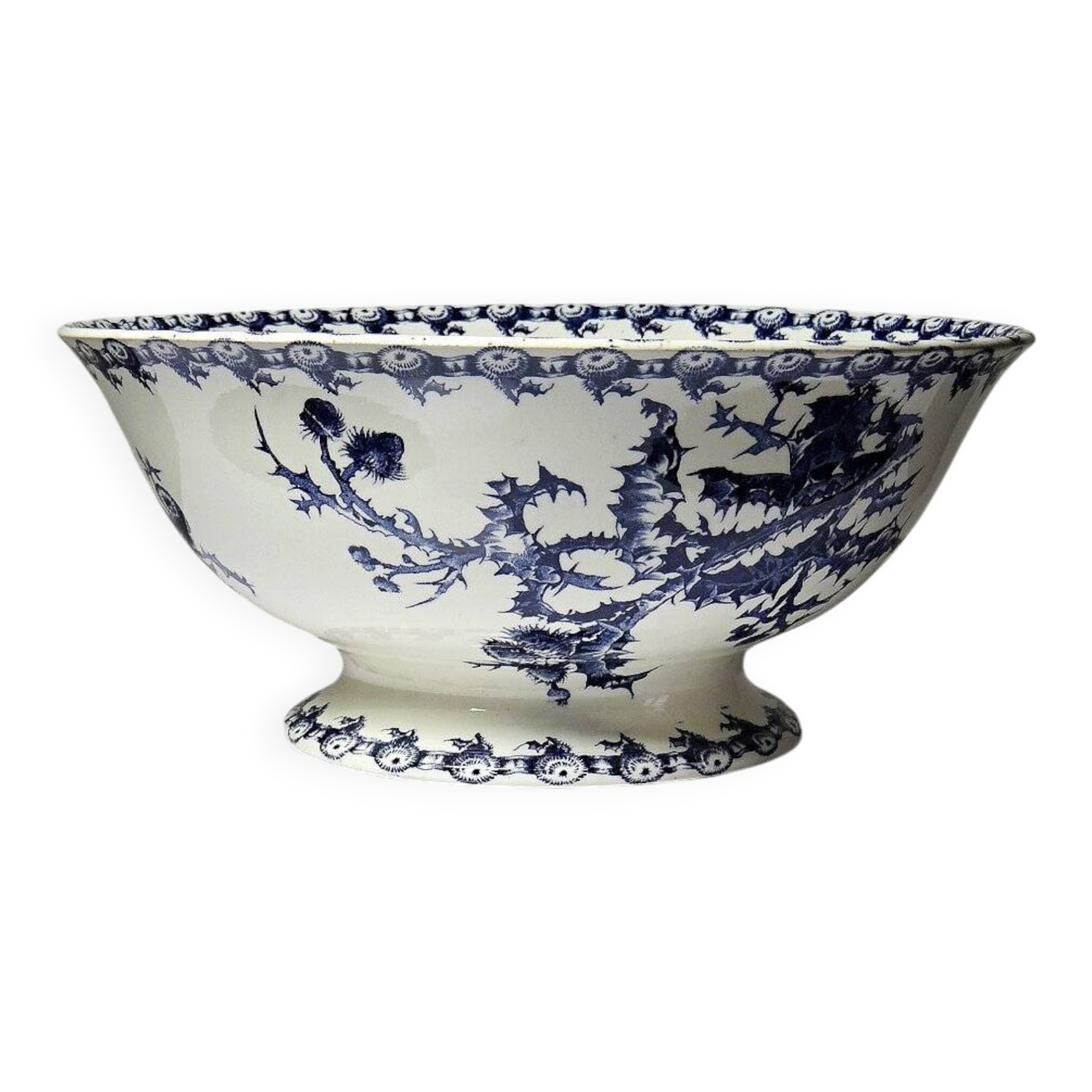 Antique cup 1890-1910 opaque porcelain ironstone Gien Chardons model
