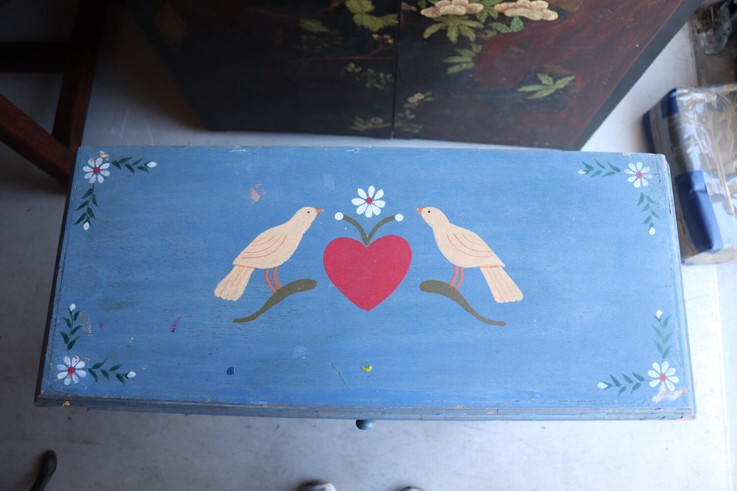 Small painted blue folk furniture – country spirit