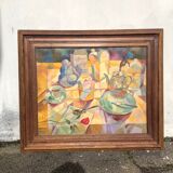 Vintage cubist school painting still life collection