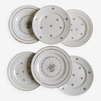 Vintage mismatched dinner plates, Savoie