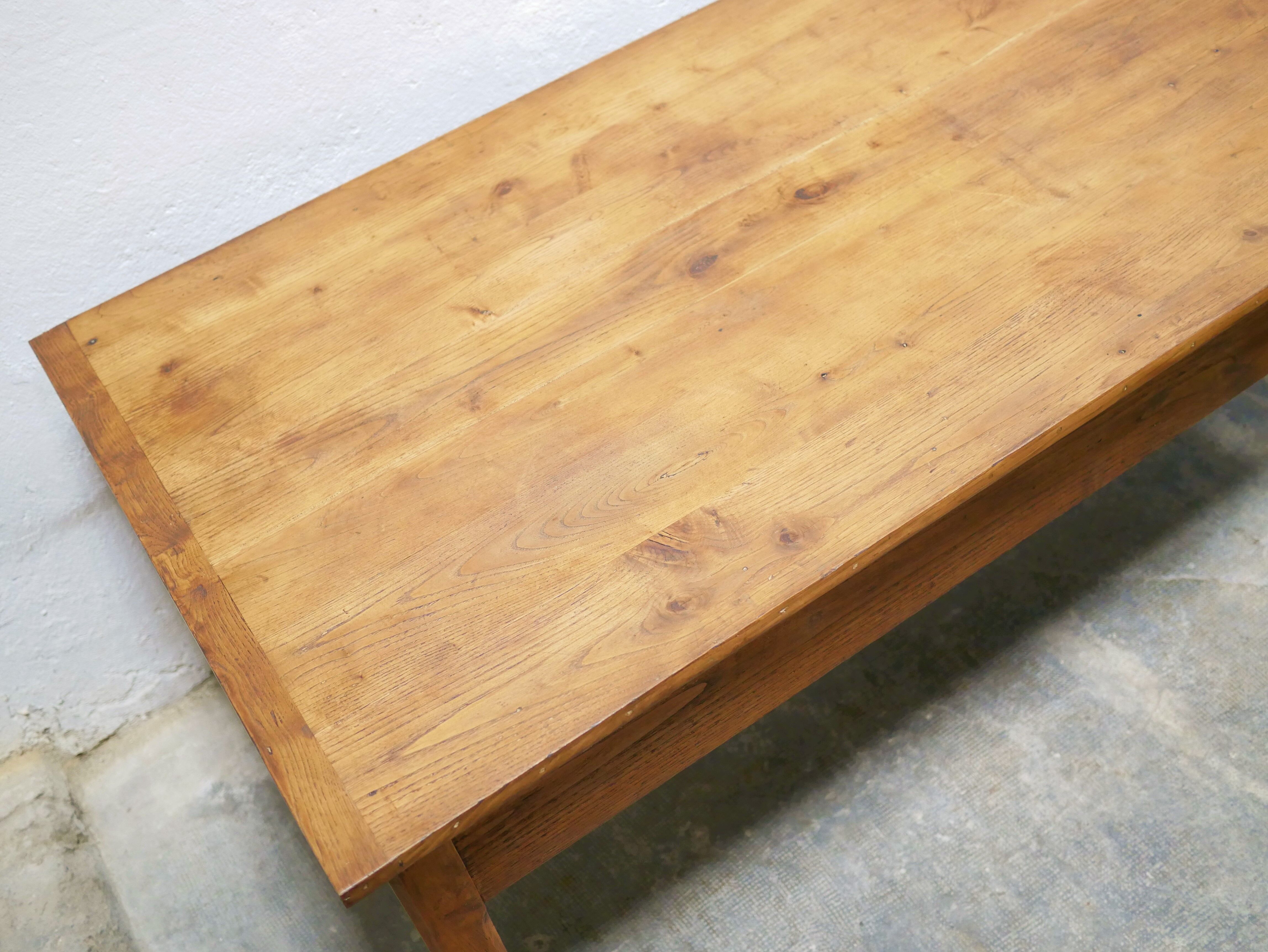 Vintage wooden farmhouse dining table