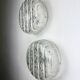 Pair of frozen glass round sconces, Germany, 1960s