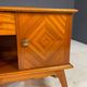 Pair of vintage mid-century modern wooden bedside tables / nightstands