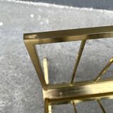 50s brass magazine rack, vintage design magazine rack