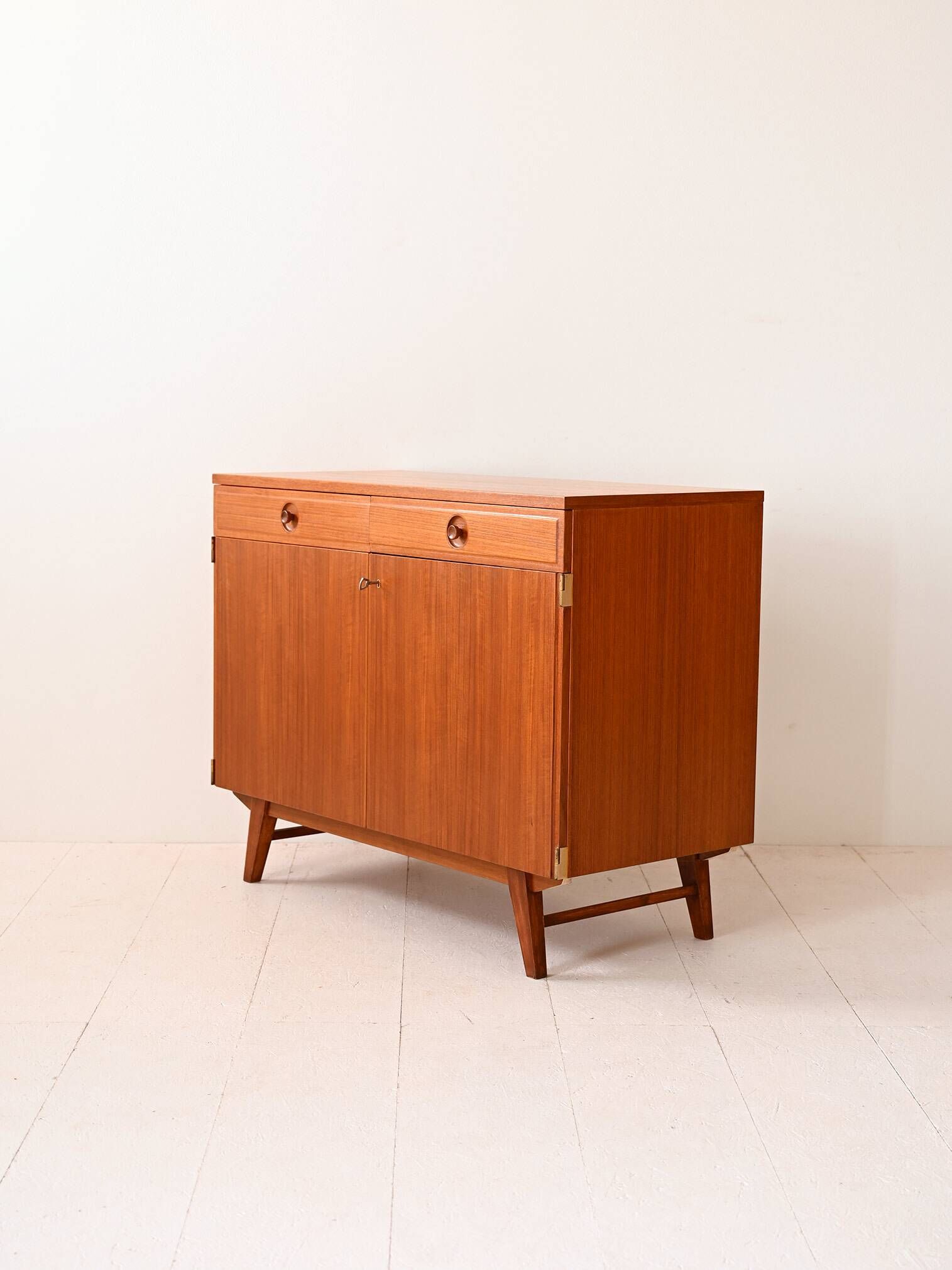 Small 1960s Scandinavian teak sideboard – Vintage Swedish cabinet