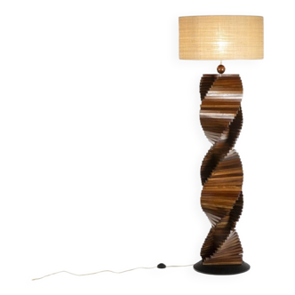 Sculptural wooden lamp base. 1980s