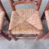 Vintage wicker farmer dining chairs, 1960s