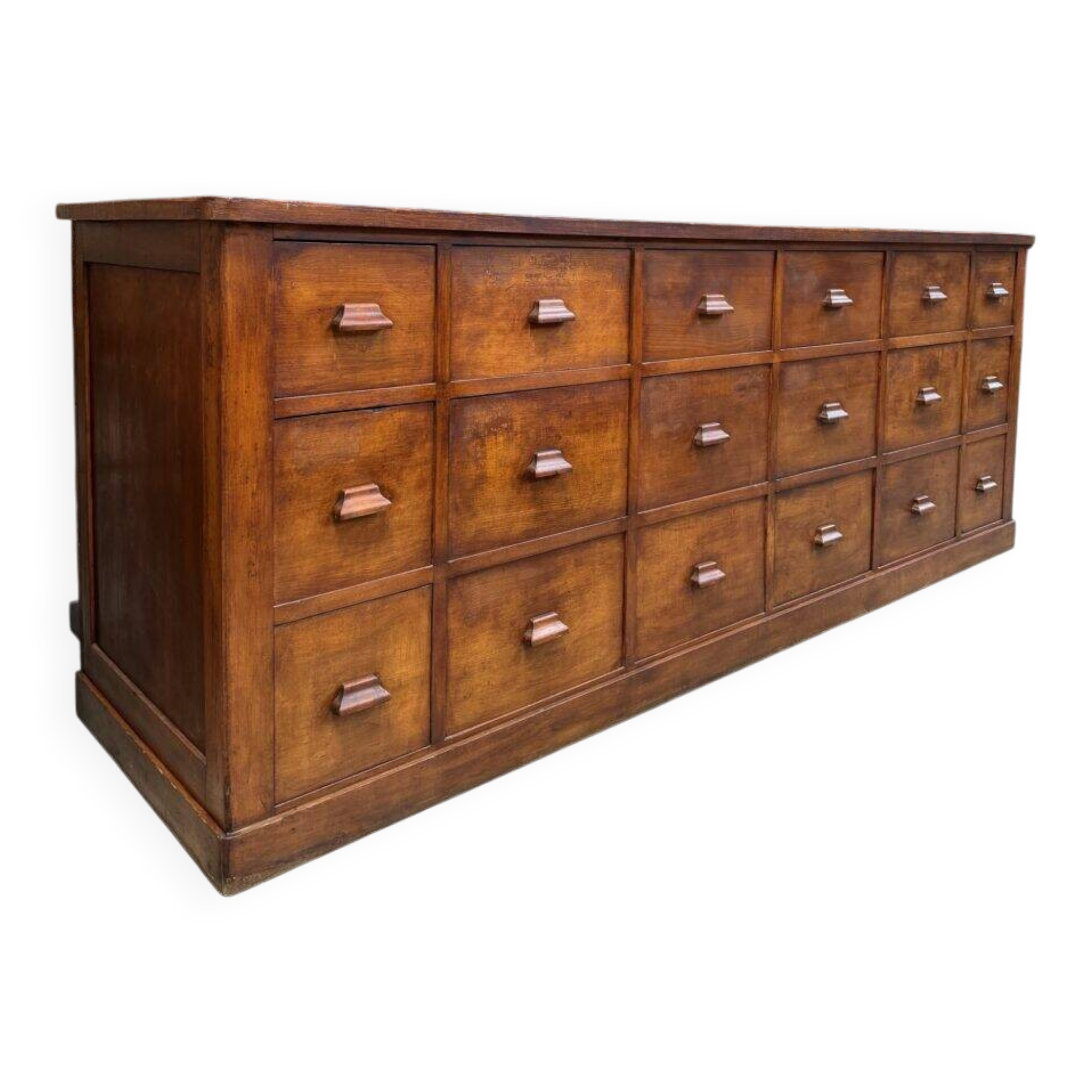 Ancien meuble de métier XXL en hêtre