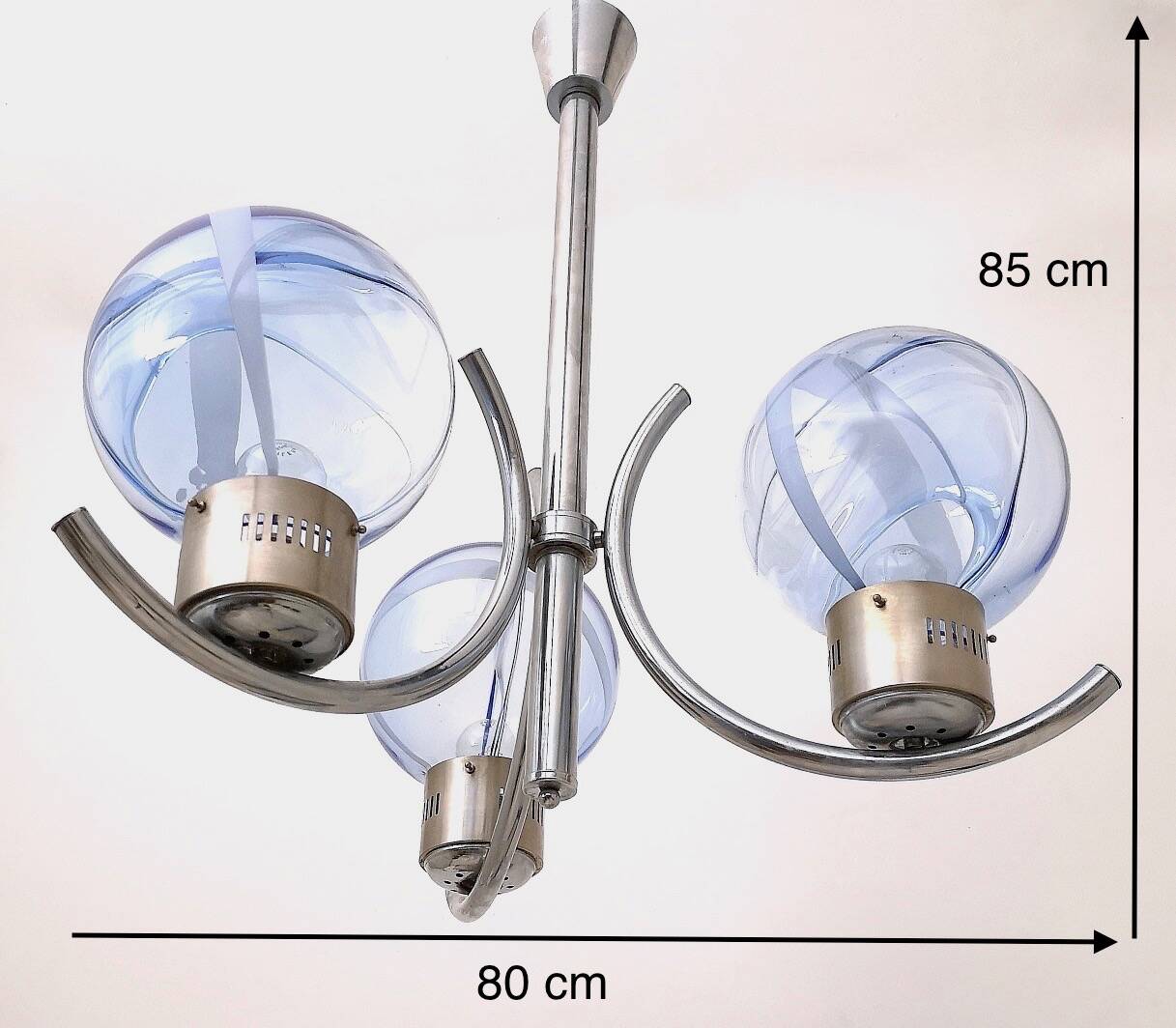 Light Blue Murano Glass Mod "Membrana" Chandelier by Toni Zuccheri