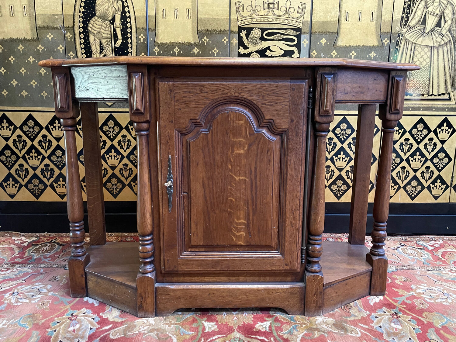 Rustic Louis XIII oak entrance console