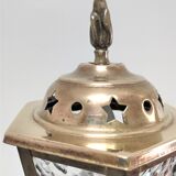 Lantern lamp brass and glass early XXth century