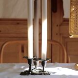 Three-flower pedestal 19th century candlestick