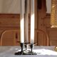 Three-flower pedestal 19th century candlestick