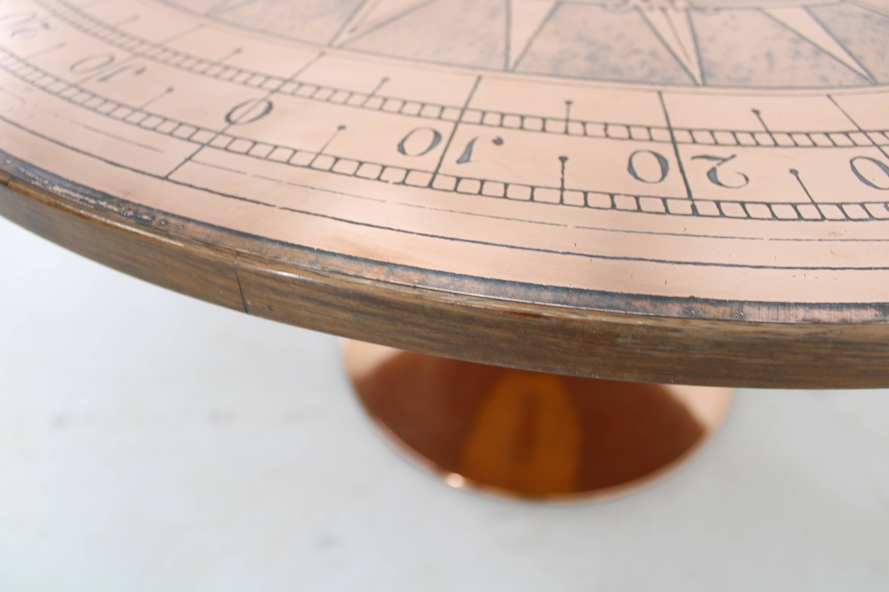 1960s Round Copper Coffee Table, Denmark