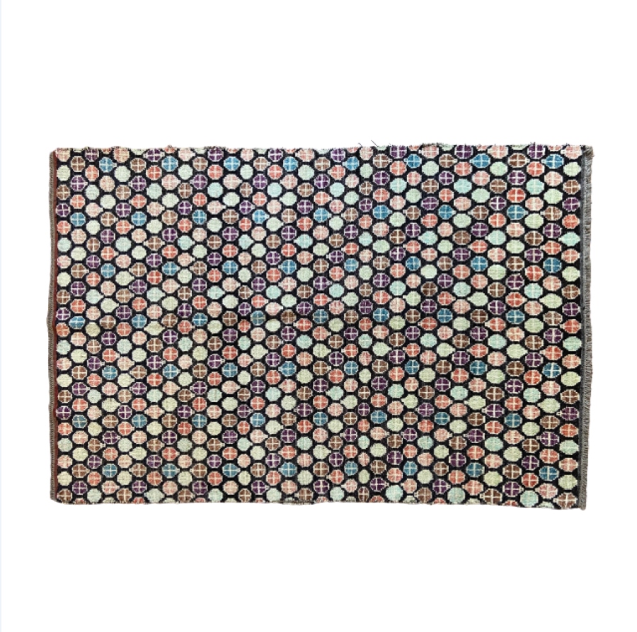 Black berber carpet 247 x 154 cm