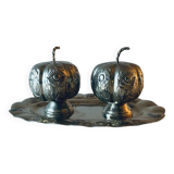 Silver salt and pepper shaker duo