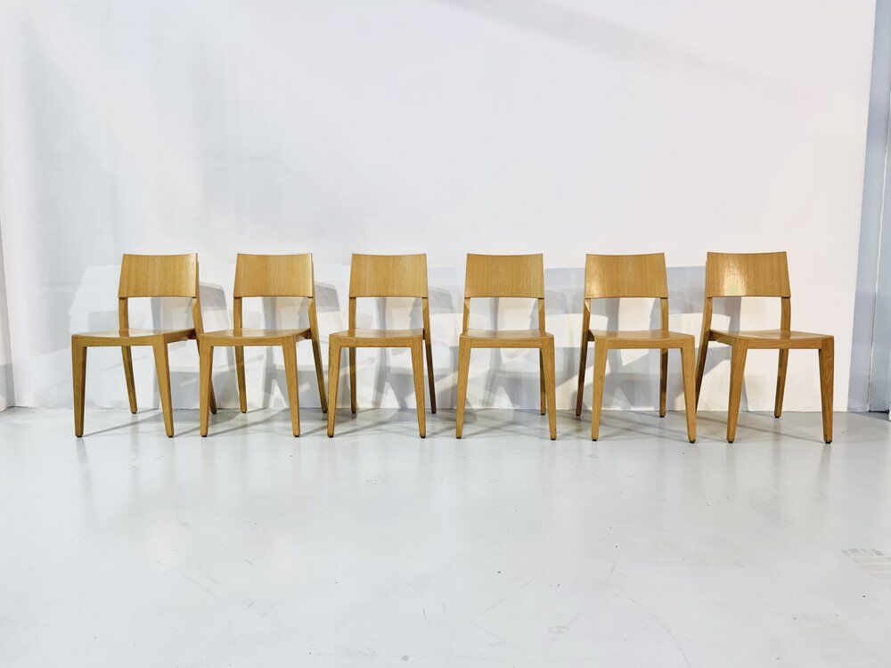 Danish beech dining chairs, 1980s, set of 6