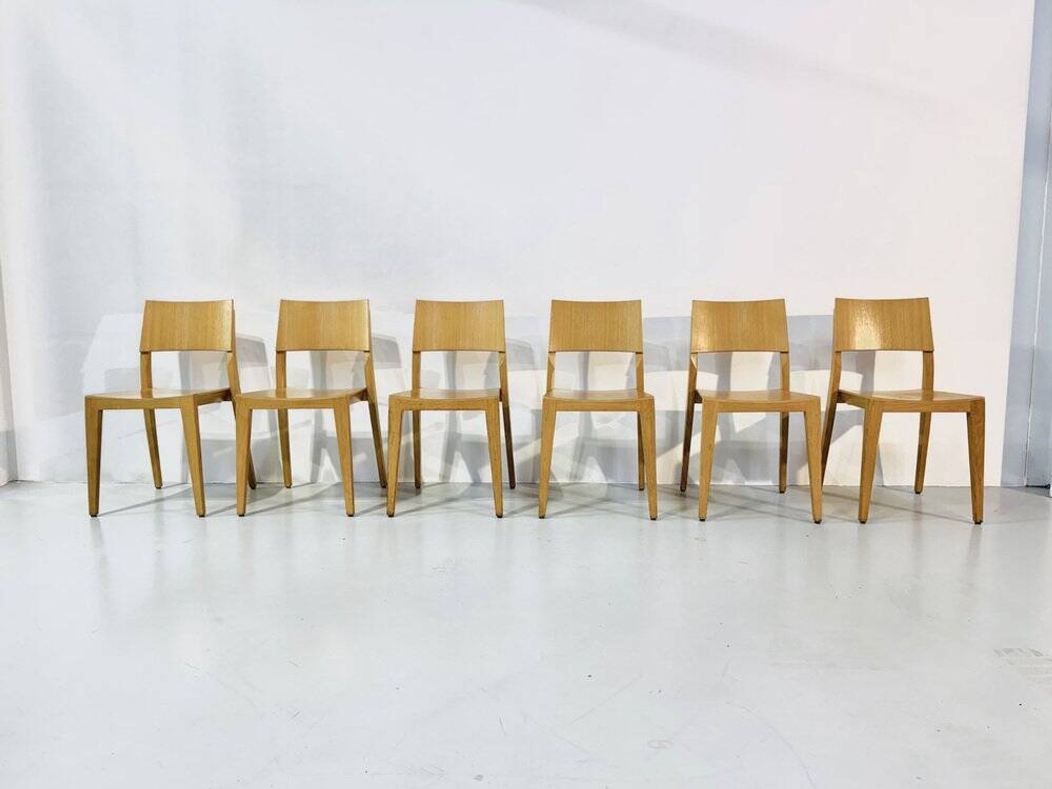 Danish beech dining chairs, 1980s, set of 6