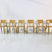Danish beech dining chairs, 1980s, set of 6