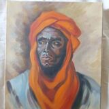 Tableau huile portrait orientaliste