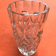 Art Deco Style Faceted Vase Clear Glass Geometric Decor