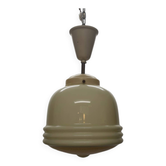 Mid Century Vintage Glass Pendant Lamp, 1950s