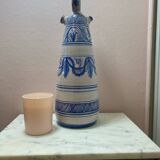 Cruche à eau en céramique émaillée peinte à la main, Espagne années 1960-1970