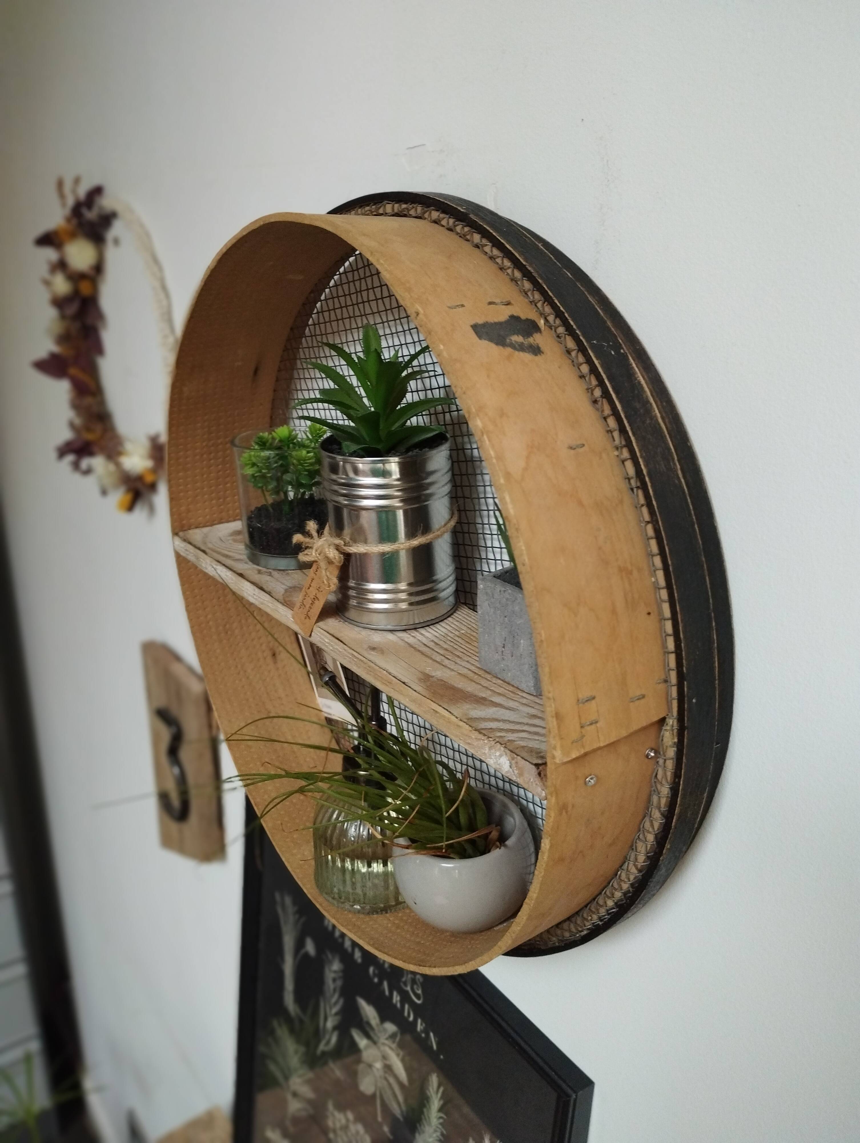 Tamis Vintage- Etagère Murale