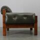 Fauteuil en cuir vert des années 70, Tchécoslovaquie.